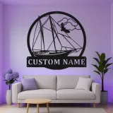 Personalized Sailboat Metal Wall Art | LED Nautical Ship Sign | Custom Sailor Gift & Coastal Home Decor