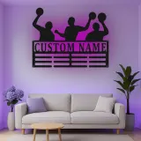 Décoration murale en métal personnalisée avec éclairage LED pour joueurs de basketball - Cadeau personnalisé pour fans de sport