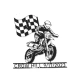 Panneau LED Motocross Personnalisé | Décoration Murale en Métal sur Mesure | Nom et Numéro du Pilote | Décor de Garage Sportif