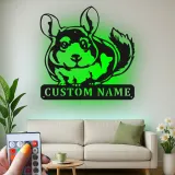 Décoration murale en métal LED personnalisée pour amoureux des chinchillas