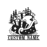 Personalisierte Metall-Wandkunst mit LED-Beleuchtung für den Weihnachtsmann