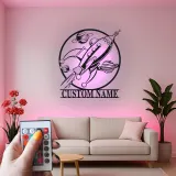Personalisierte Rakete LED-Licht | LED-Metallwandkunst für Kinderzimmer | Vintage Weltraum Dekor für das Kinderzimmer