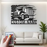 Cartel de metal LED de camión volquete personalizado, regalo para camioneros, decoración para garaje o cueva de hombre