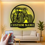 Insegna in metallo LED personalizzata per trattori - Regalo per agricoltori, decorazione per fattoria