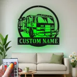 Personalized Firefighter LED Sign | Custom Metal Wall Art | Fire Station Decor | Gift for American Hero