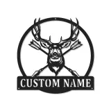 Custom Deer Antler Led Light Metal Wall Art Personalized Hunter Gift Rustic Cabin Decor