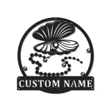 Insegna LED con Conchiglia di Ostrica | Arte Murale in Metallo Personalizzata | Decorazione Costiera Moderna per Casa al Mare, Salone e Spa | Regalo Nautico Personalizzato