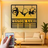 Décoration murale en métal LED personnalisée pour danseurs de cerceau aérien - Cadeau unique pour les passionnés de danse, décoration de studio ou de maison