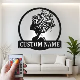 Custom Hairstylist LED Sign | Personalized Metal Wall Art for Salon Decor | Beauty Shop Logo & Hairdresser Gift