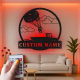 Custom Parasailing Metal Wall Art | Personalized LED Name Sign for Beach House | Nautical Boat & Lake Cabin Decor