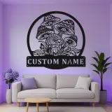 Custom Mushroom Metal Sign | Personalized LED Wall Art | Whimsical Fungi Decor for Bedroom | Psychedelic Nature Lover Gift