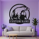 Arte de Metal LED de León Marino | Cartel de Decoración Costera Personalizado | Regalo de Casa de Playa de Vida Marina