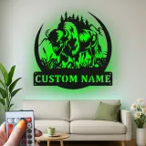Décoration murale en métal LED personnalisée Bison Cadeau faunique pour les amoureux de la nature Décor de chalet ou de lodge