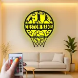 Insegna in metallo LED personalizzata per canestro da basket - Regalo sportivo per appassionati di basket e decorazione per sala giochi
