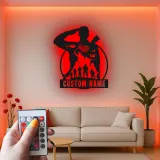 Insegna LED Personalizzata per Soldato Salutante | Arte in Metallo con Bandiera Americana Personalizzata | Decorazione Militare Patriottica | Regalo per Veterani
