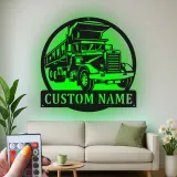 Custom Dump Truck Led Light Metal Wall Art Personalized Gift for Truck Enthusiast Garage or Man Cave Decor 1