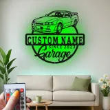 Custom LED Garage Sign | Personalized Metal Car Wall Art | Automotive Man Cave Decor | Unique Gift for Car Enthusiast