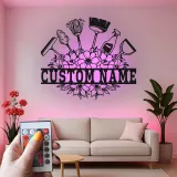 Custom Cleaning Tools Led Light Metal Wall Art Personalized Housewarming Gift Laundry Room Decor