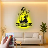 Insegna LED in metallo con pinguino personalizzata | Arte da parete per cameretta | Decorazione luminosa con nome del bambino | Regalo premium pulcino imperatore