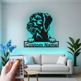 Cartel de metal LED personalizado para perros, regalo para dueños de mascotas, decoración para la sala de estar para amantes de los perros 2