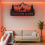 Insegna LED personalizzata per ranch | Arte murale in metallo western | Decorazione per cabin personalizzata | Regalo per cowboy