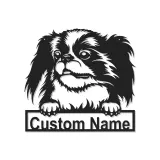 Custom Japanese Chin Led Light Metal Wall Art Personalized Dog Lover Gift Living Room Pet Decor