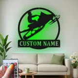 Custom Snowmobile LED Sign | Personalized Metal Wall Art | Winter Sports Decor for Cabin, Garage & Home
