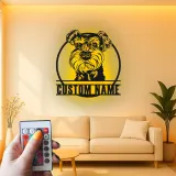 Arte de Metal LED de Schnauzer Personalizado | Decoración de Pared de Retrato de Mascota Personalizada | Regalo Único para Amantes de los Perros | Acento Moderno para el Hogar