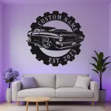 Personalisierte Muscle Car Metallschild | LED-beleuchtete Garagen Dekoration | Individuelle Man Cave Kunst | Vintage Auto-Enthusiasten Geschenk