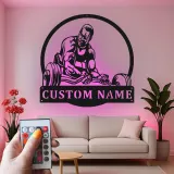 Insegna in metallo LED personalizzata per sollevatori di pesi, regalo per appassionati di palestra, decorazione per palestra domestica