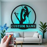 Personalisierte LED-beleuchtete Metall-Wandkunst Baumkletterer Einzigartiges Geschenk für Arboristen