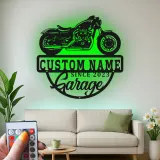 Cartel de metal LED personalizado para garaje de motocicletas, regalo para él, decoración para man cave o garaje 1