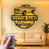 Cartel de metal LED personalizado de Camioneta Pickup, regalo de garaje para él, decoración para cueva de hombres