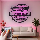 Personalisierte LED-Schild für klassische Autos | Individuelle Metall-Wandkunst für die Garage | Vintage Auto-Dekor Geschenk