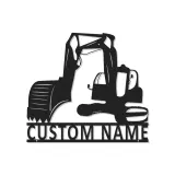 Custom Excavator Led Light Metal Wall Art Personalized Gift for Construction Enthusiasts Office or Garage Decor 1