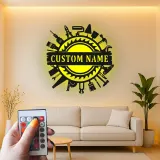 Custom Handyman Tools Sign | Personalized LED Metal Wall Art for Workshop or Garage | Carpenter & Craftsman Gift
