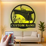 Arte Murale LED Personalizzata per Marimba | Insegna in Metallo Musicale Personalizzata | Regalo per Musicista e Decorazione per Studio