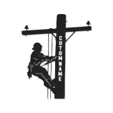 Décoration murale LED personnalisée pour lineman | Panneau métallique sur mesure pour électricien | Déco silhouette de poteau pour professionnel des services publics, bureau ou man cave