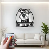 Arte de Metal LED de Schnauzer Personalizado | Decoración de Pared de Retrato de Mascota Personalizada | Regalo Único para Amantes de los Perros | Acento Moderno para el Hogar