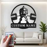 Personalisierte LED-Beleuchtung Metall-Wandkunst für Bodybuilder