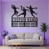 Custom Handball Sign with LED | Personalized Metal Wall Art | Athlete Name Decor for Team Room | Gift for Players & Coaches