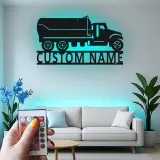 Personalisierte LED-Metall-Wandkunst mit Muldenkipper – Geschenk für Lkw-Fans, Garage oder Männerhöhle 10