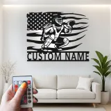 Insegna in metallo personalizzata con luce LED per catcher di baseball - Regalo personalizzato per appassionati di baseball e decorazione per stanze sportive 1