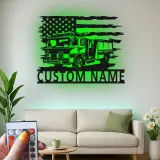Insegna in Metallo Personalizzata per Vigile del Fuoco | Arte da Parete con LED per Camion dei Pompieri | Regalo per Vigile del Fuoco | Decorazione per Stazione dei Vigili del Fuoco