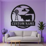 Texas Longhorn Metal Sign | Custom LED Wall Art for Modern Farmhouse Decor | Personalized Rancher & Cowboy Gift