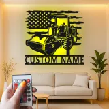 Panneau Métallique Routeur | Art Murale LED Personnalisée pour Contractant | Cadeau pour Opérateur de Machinerie Lourde | Décoration de Construction Personnalisée
