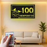 Insegna in metallo LED personalizzata per indirizzo - Regalo per inaugurazione della casa, decorazione esterna per la casa