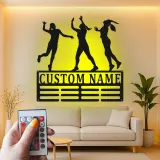 Insegna in metallo LED a silhouette di cheerleader personalizzata regalo per squadra di cheer decorazione camera teen