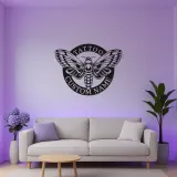 Custom Death's Head Moth LED Sign | Layered Metal Wall Art | Tattoo Studio Decor | Gothic Home Aesthetic | Personalized Business Logo
