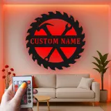 Custom Workshop Tools Led Light Metal Wall Art Personalized Gift for Handyman Garage Decor